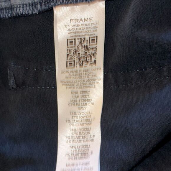 Frame L’Homme Slim Comfort Stretch Twill Jeans. Garage Navy. Size 33. - Picture 9 of 11